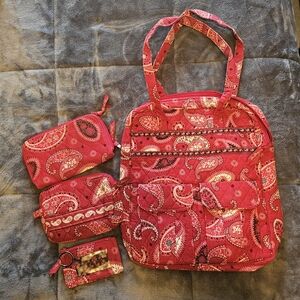 Vera Bradley 4pc set in EUC